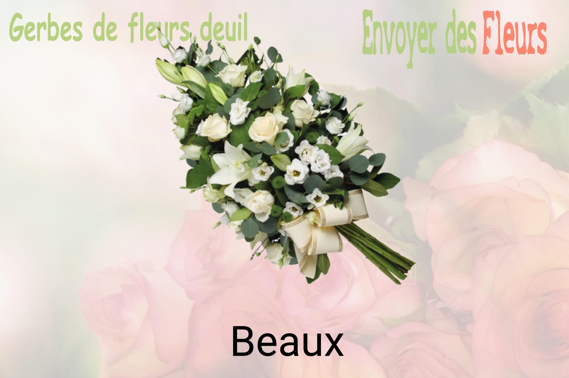 Gerbe de fleurs de deuil livrée à Beaux